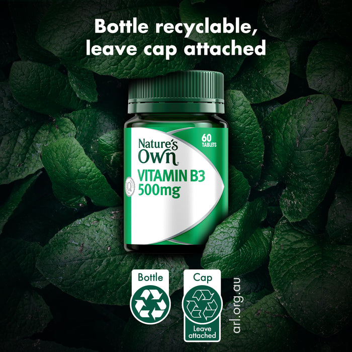 Nature's Own Vitamin B3 500mg 60 Tablets.