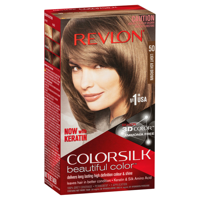 Revlon Colorsilk 50 Light Ash Brown.