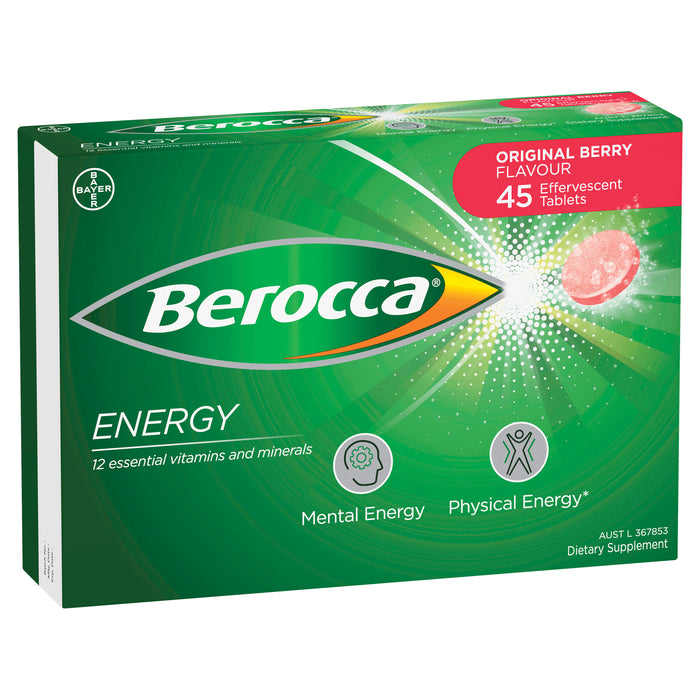 Berocca Energy Original Berry Effervescent Tablets 45