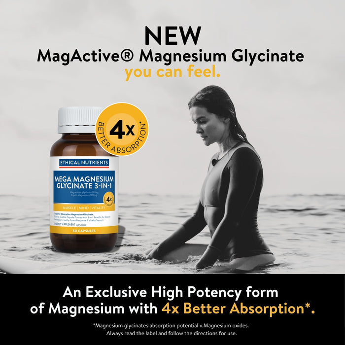 Ethical Nutrients Mega Magnesium Glycinate 3-In-1 100Capsules