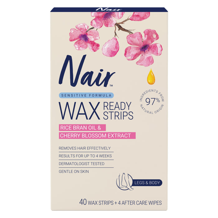 Nair Sensitive Large Wax Strips 40 Pack.