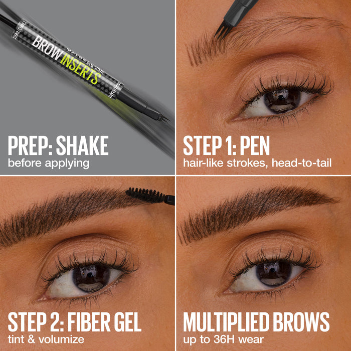 Maybelline Brow Inserts Multiplying Tool Deep Brown (Carded)