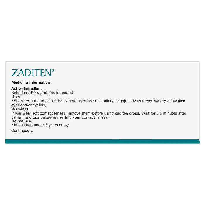 Zaditen Eye Drops 0.025% 20x0.4ml