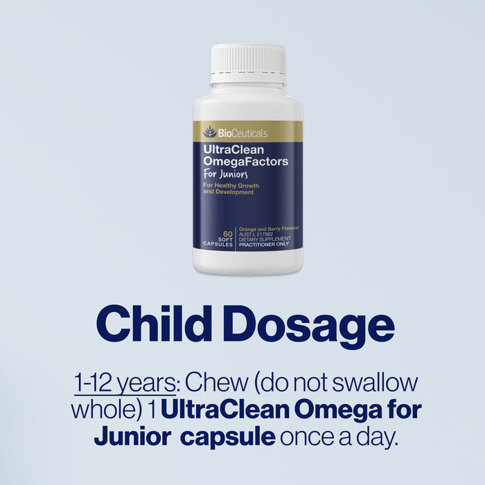 Bioceuticals Ultraclean Omegafactors For Juniors 60 Softgel Capsules