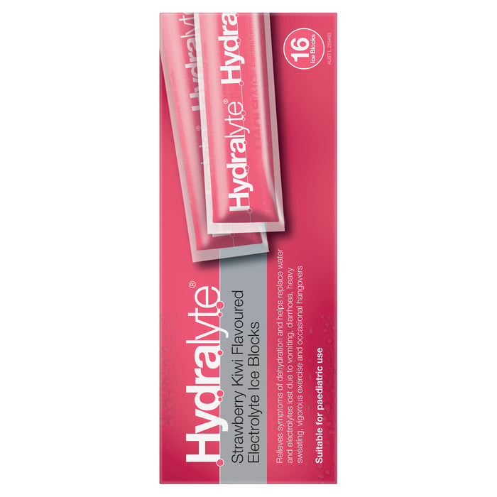 Hydralyte Rehydration Ice Blocks Strawberry Kiwi 16