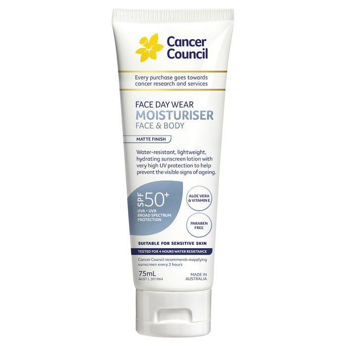 Cancer Council Face Day Wear Matte Invisible 4hr Water Resistant 50+ 75ml