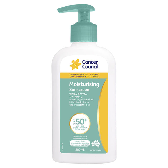 Cancer Council Moisturising Sunscreen SPF50+ Pump 200ml