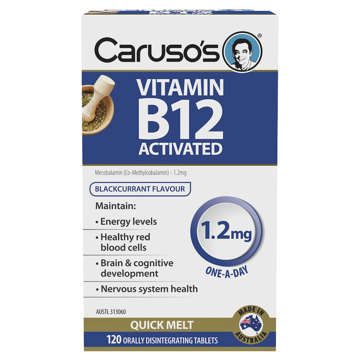 Caruso's B12 Activated Quick Melt 1200mg 120 Tablets