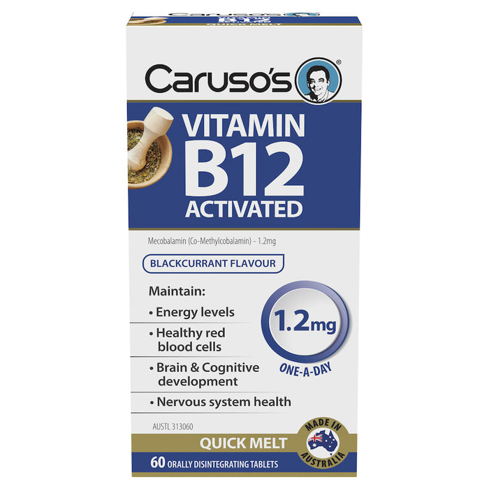 Caruso's B12 Activated Quick Melt 1200mg 60 Tablets