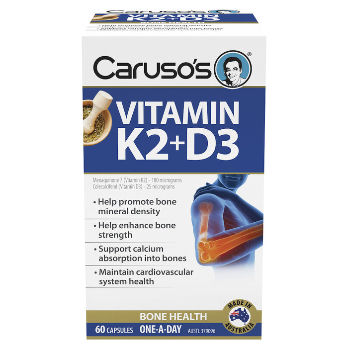 Caruso's Vitamin K2 + D3 Capsules 60