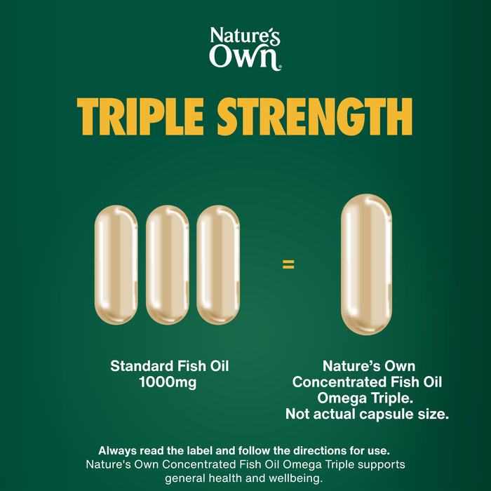 Nature's Own Concentrated Fish Oil Omega Triple 80Capsules