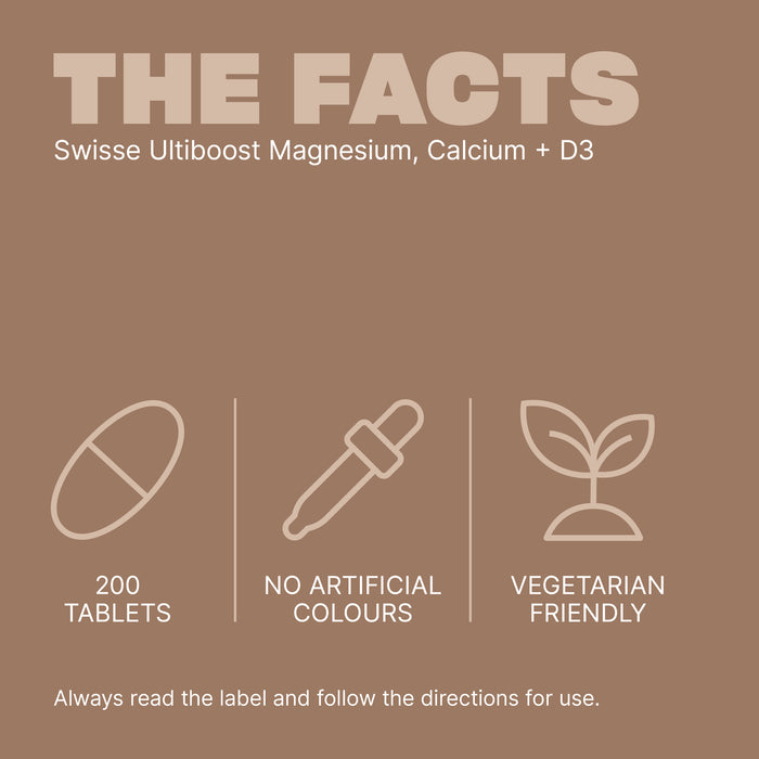 Swisse Ultiboost Magnesium Calcium + Vitamin D3 180 Tablets