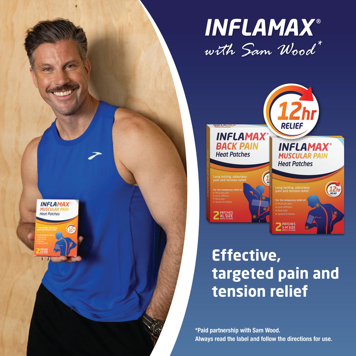 Inflamax Back Pain Heat Patches 2 XL Size