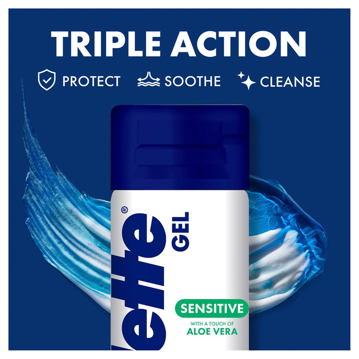 Gillette White Shave Gel Sensitive 195g.