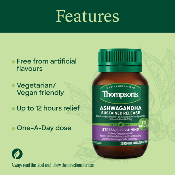 Thompsons Ashwagandha Sustained Release 30 Capsule