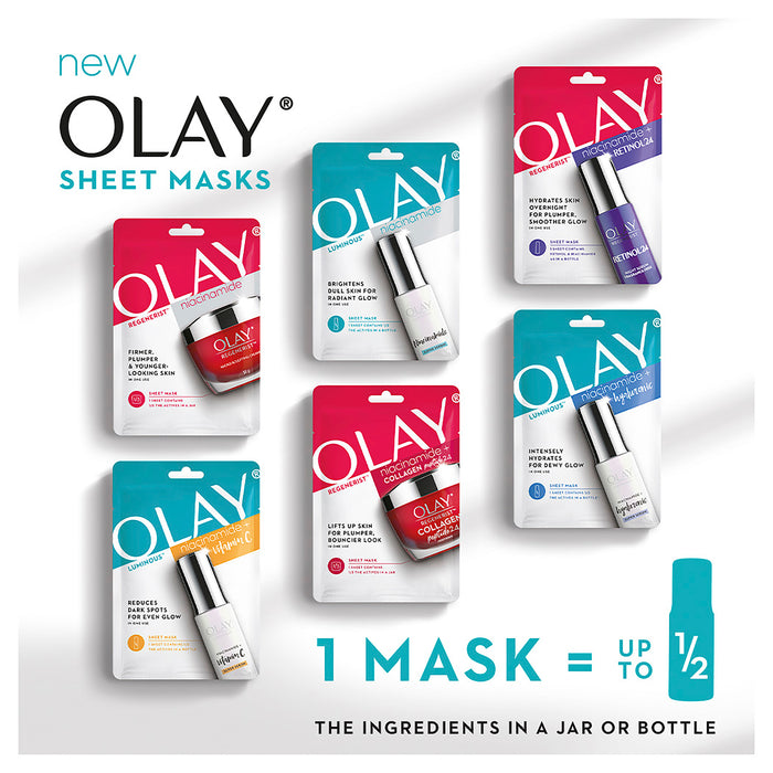 Olay Luminous Niacinamide + Hyaluronic Mask 1 Piece.