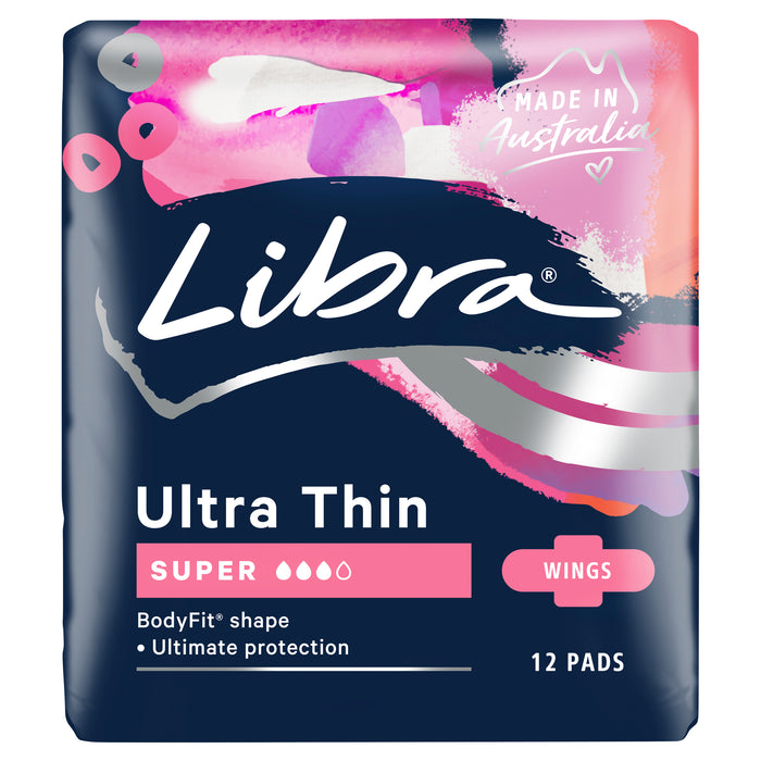 Libra Ultra Thin Pads with Wings Super 12 Pack.