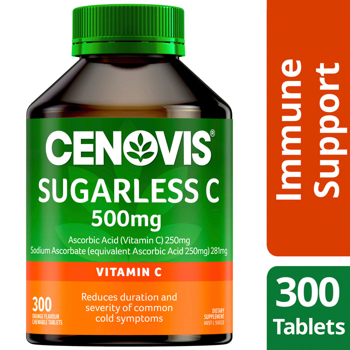 Cenovis Sugarless C 500mg Orange Flavour Value Pack 300 Tablets