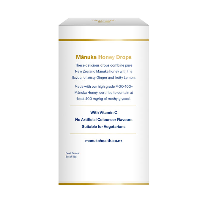 Manuka Health Manuka Honey Drops With Ginger & Lemon 65g 15 Drops