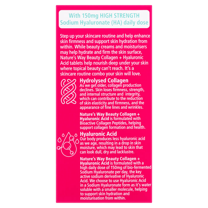 Nature's Way Beauty Collagen + Hyaluronic 60 Tablets.