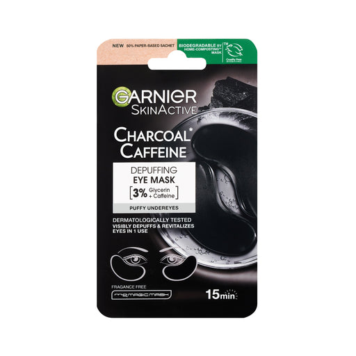 Garnier Skin Active Depuffing Charcoal & Caffiene Eye Mask.