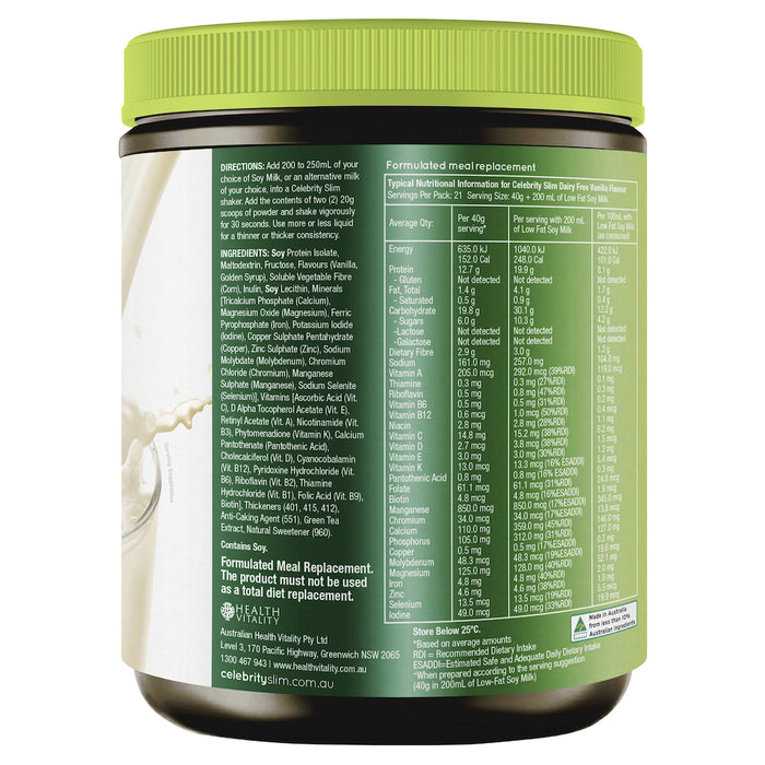 Celebrity Slim Dairy Free Vanilla 840g