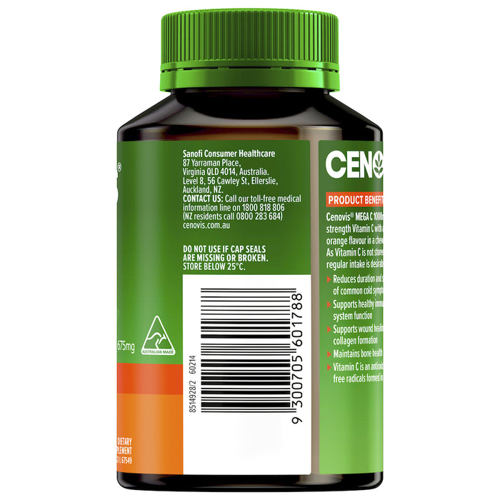 Cenovis Mega C 1000mg Orange Flavour Value Pack 60 Tablets