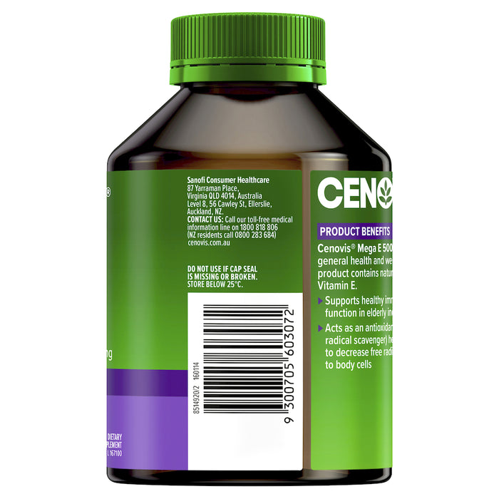 Cenovis Mega E 500mg 250 Capsules