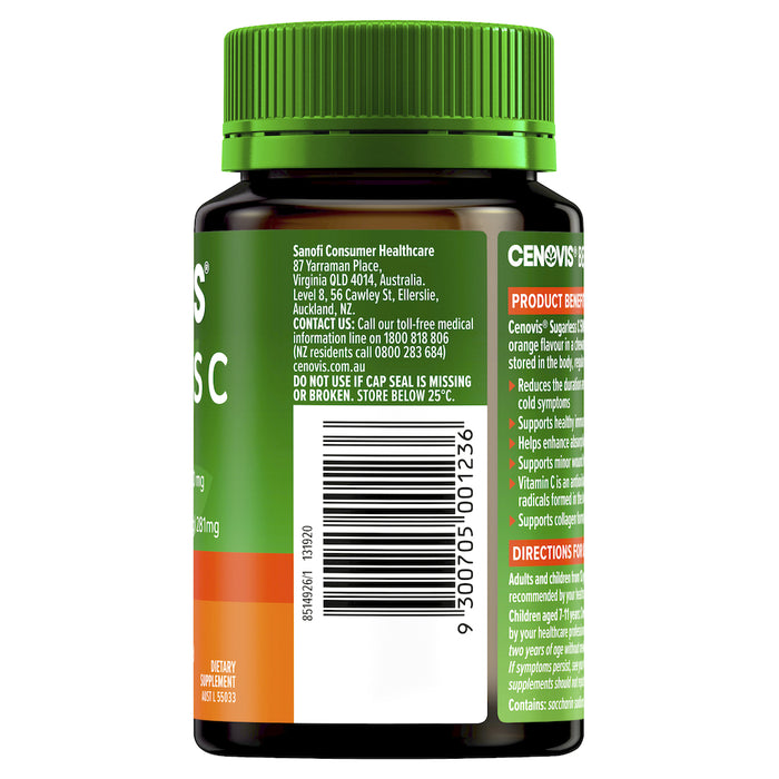 Cenovis Sugarless C 500mg Orange 100 Tablets