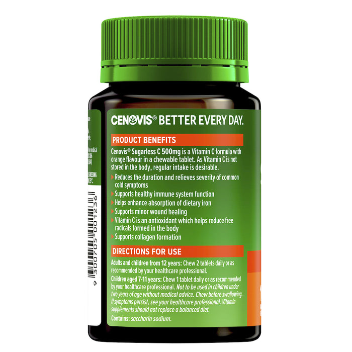 Cenovis Sugarless C 500mg Orange 100 Tablets