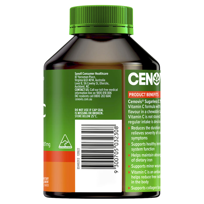 Cenovis Sugarless C 500mg Orange Flavour Value Pack 300 Tablets