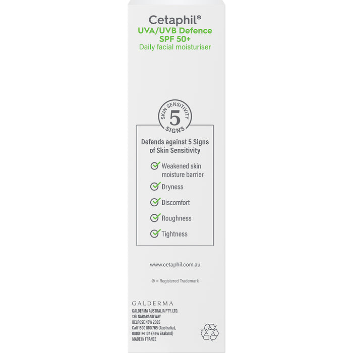 Cetaphil UVA/UVB Defence SPF50+ Daily Facial Moisturiser 50ml