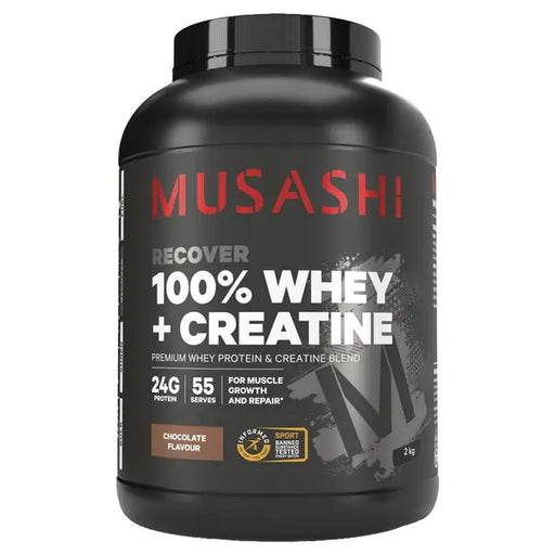 Musashi 100% Whey + Creatine Chocolate 2kg.