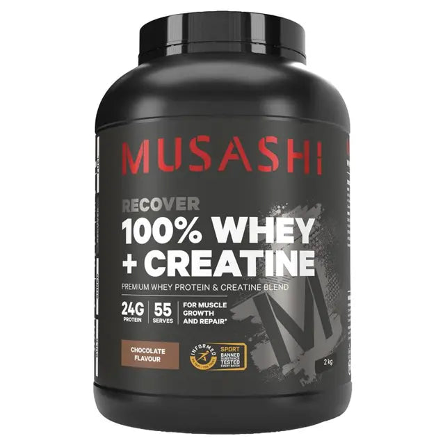 Musashi 100% Whey + Creatine Chocolate 2kg.