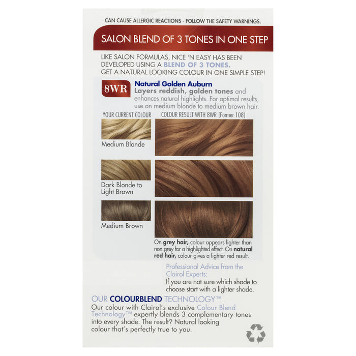 Clairol Nice N Easy 108 Natural Golden Auburn