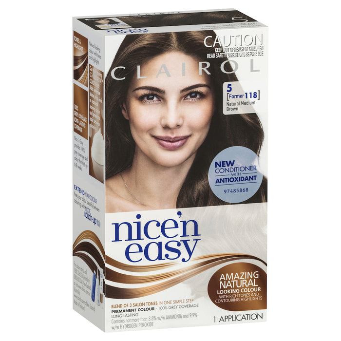 Clairol Nice N Easy 118 Natural Medium Brown