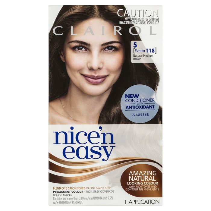 Clairol Nice N Easy 118 Natural Medium Brown