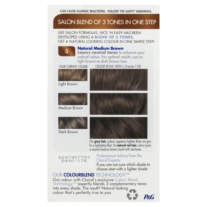 Clairol Nice N Easy 118 Natural Medium Brown