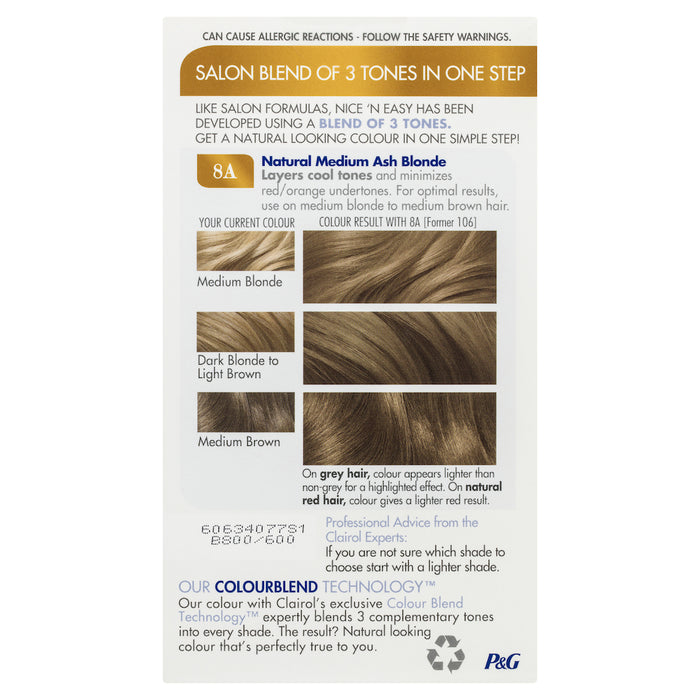 Clairol Nice N Easy 8A Natural Medium Ash Blonde