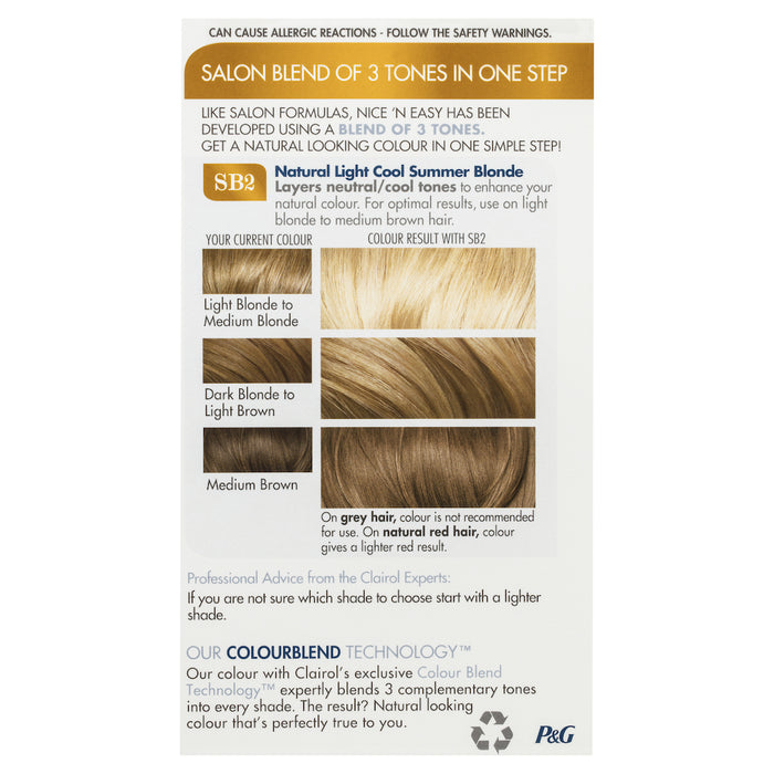 Clairol Nice N Easy SB2 Natural Light Cool Summer Blonde