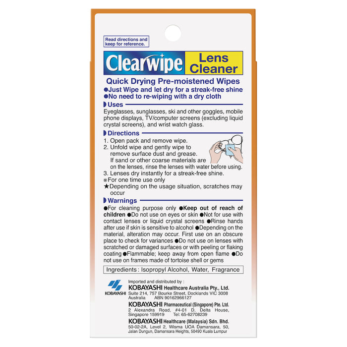 Clear Wipes Lens Cleaner 40