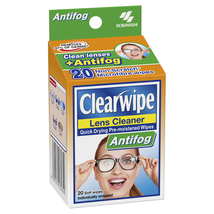 Clear Wipes Lens Cleaner Anti Fog 20 Pack