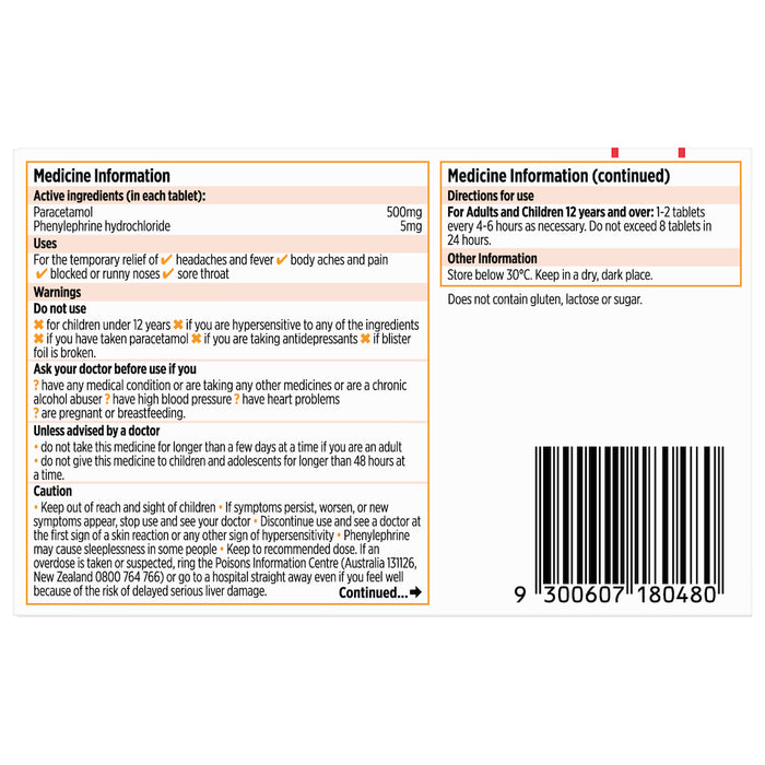 Codral PE Cold & Flu Tablets 24 (Codeine-Free)