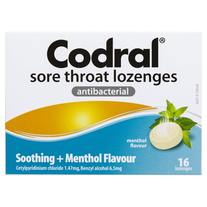 Codral Sore Throat Lozenges Menthol 16