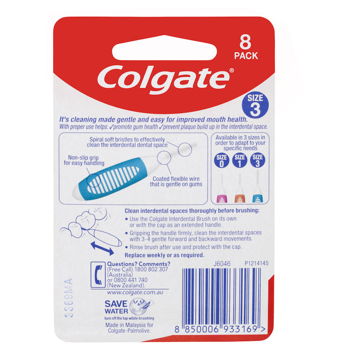 Colgate Interdental Brushes Size 3 8 Pack