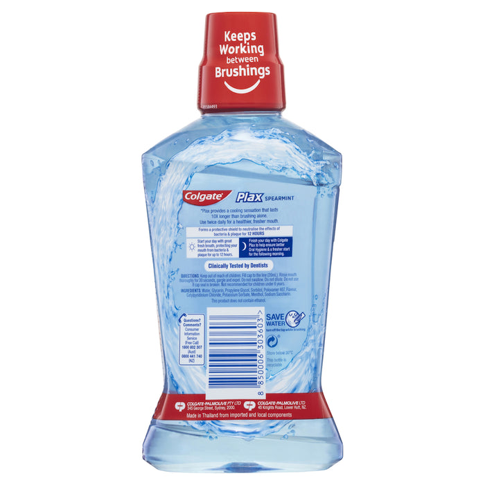 Colgate Plax Mouthwash Spearmint Alcohol Free 500ml