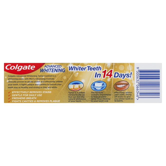 Colgate Toothpaste Advanced Whitening + Tartar Control 120g