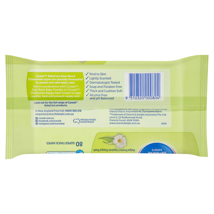 Curash Babycare Aloe and Chamomile Wipes 80