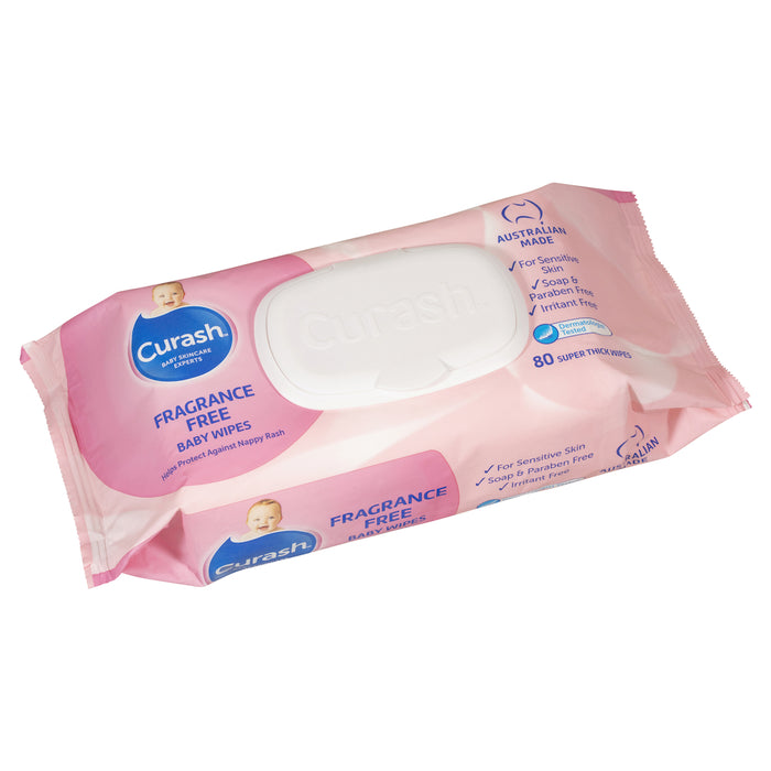 Curash Babycare Fragrance Free Wipes 80