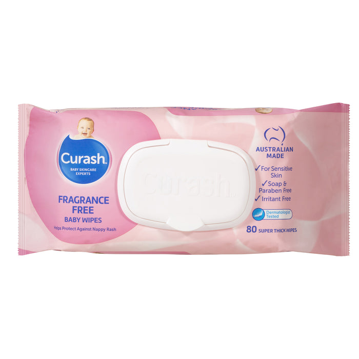 Curash Babycare Fragrance Free Wipes 80